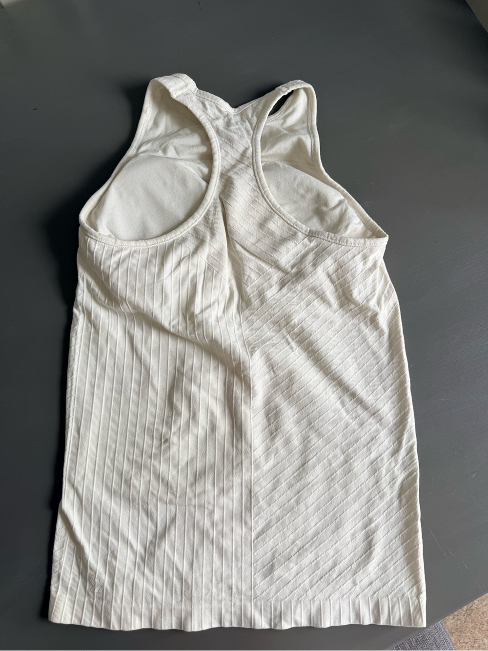 Target All in Motion White/Cream Racerback tank with built in bra - Picture 3 of 3